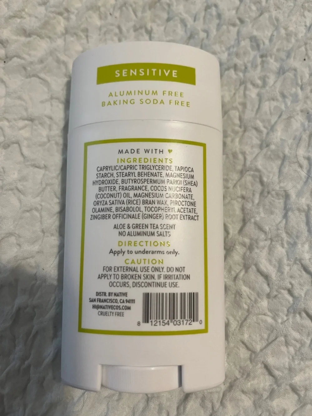 NWT Native Sensitive Deodorant Aloe and Green Tea